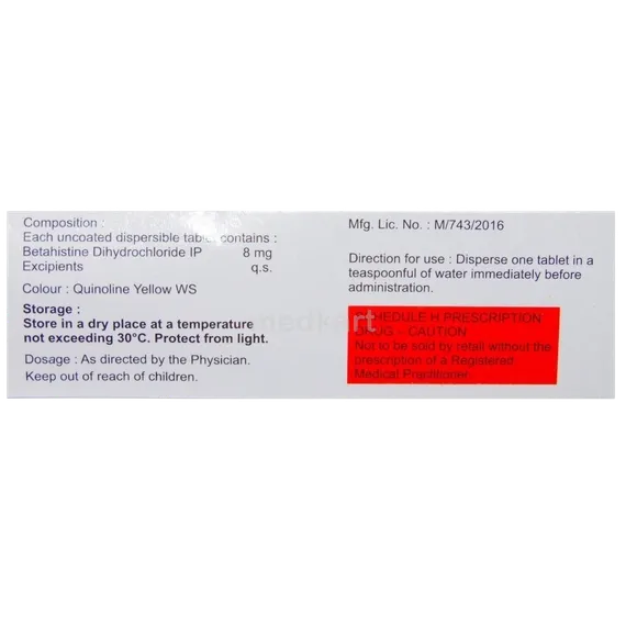 vertistar md 8mg tablet 10's